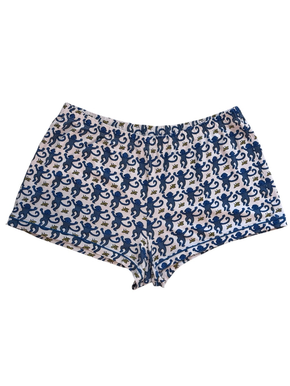 Roller Rabbit Pima Cotton Pajama Shorts Blue Monkey Pattern Women’s Size XL